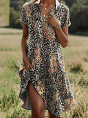 “Fresh Floral Button-Up Dress for Women”