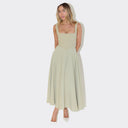 Chic A-Line Maxi Dress with Square Neckline for Women