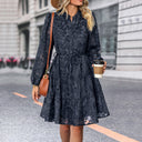 Boho Chic Women's Dress with Button Closure and Tie Belt