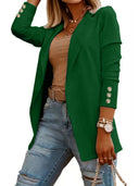 Chic Women's Blazer Jacket with Stylish Button Accents