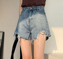 Trendy Destroyed Denim Shorts for Women