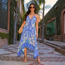 Artistic Patterned Halterneck Maxi Dress for Women