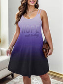 Chic V-Neck Sleeveless Summer Dress in Trendy Gradient