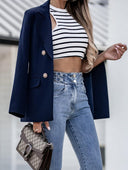 Chic Women's Double Button Blazer with Tailored Cut