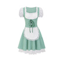Traditional Check Pattern Dirndl Dress with Romantic Ruffles