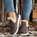 Women's Fleece-Lined Non-Slip Slippers with Stylish Stitching