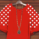 Chic Ruffled Dot Blouse for Women