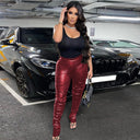 High-Waisted Women's Biker Trousers