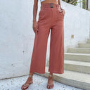 High-Waisted Belted Women's Culotte Trousers