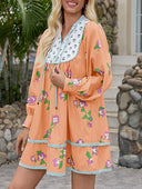 Floral Ruffled Blouse Dress for Women