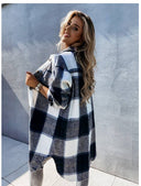 Chic Women's Checkered Blouse with Button Detail