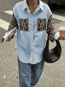 Trendy Women's Patterned Blouse with Pockets