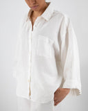 Chic Linen Blouse with Stylish Pockets for Women