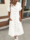 Stylish Women's Shirt Dress with Button Details