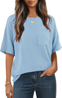 Striped Women's T-Shirt with Pocket Detail