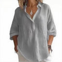 Stylish Women's Linen Blouse - Chic Design