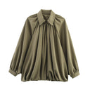 Women's Oversized Ruffle Blouse for Effortless Style