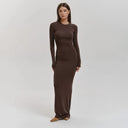 Chic Long Sleeve Maxi Dress with Flattering Silhouette