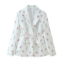 Floral Print Women's Blazer with Structured Fit