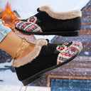 Flower-Designed Women's Slippers with Plush Lining