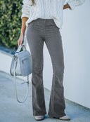 High-Waisted Flared Corduroy Pants for Women
