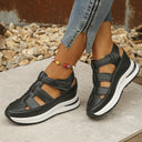 Stylish Women's Wedge Sneakers with Adjustable Strap