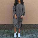 Chic Women's Hoodie Dress with Pocket Design