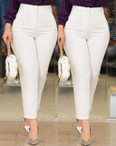 Chic High-Waisted Trousers with Pleated Design