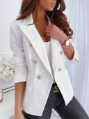 Chic Women's Blazer with Gold Accents