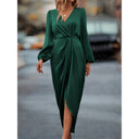 Women’s Satin Finish Maxi Dress - Chic Style