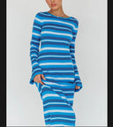 Chic Striped Long Sleeve Dress for Women