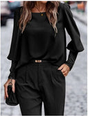 Textured Puff Sleeve Women's Blouse