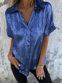 Satin Blouse with Glossy Finish for Women