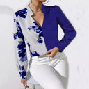 Floral Pattern Women's V-Neck Blouse