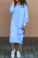 Chic Women's Hoodie Dress with Pocket Design