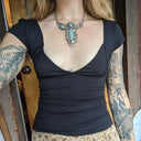 Figure-Flattering V-Neck Short Sleeve Tee for Women