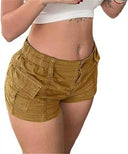 Women's Cargo Shorts with Elastic Waistband & Ample Pockets