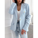 Classic Double-Button Blazer with Pocket Detail for Women