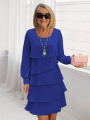 Stylish Cerulean Layered Dress for Women