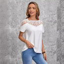 Chic Women's Top with Trendy Lace Accents