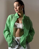 Chic Oversized Women's Blouse with Button Accents