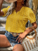 Eyelet Embroidered Women's Blouse for All Occasions