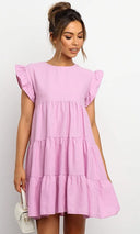 Chic Women's Ruffled Dress with Flattering Fit