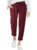 Women's Linen Pants with Elastic Waist and Pockets