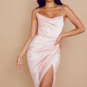 Figure-Flattering Satin Cocktail Dress for Women