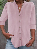 Stylish Women's Striped Button-Down Blouse