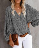 Floral Wide Sleeve Women's Blouse