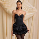 Chic Women's Cocktail Dress with Bustier and Ruffled Hem