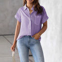 Striped Women's Blouse with Relaxed Fit