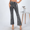 Women's Glossy Scale Pattern Flared Trousers